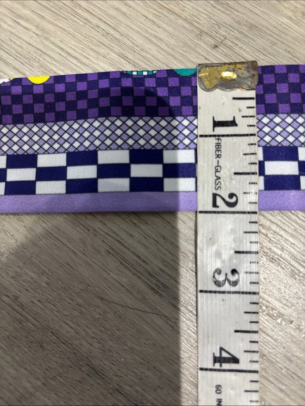 Silk-Like Purple & Blue Patterned Neck Scarf